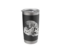 Feathered Aztec Skull Maya Mexican Mayan Indigenous Azteca Stainless Steel Insulated Tumbler