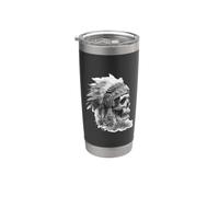 Feathered Aztec Skull Maya Mexican Mayan Indigenous Azteca Stainless Steel Insulated Tumbler