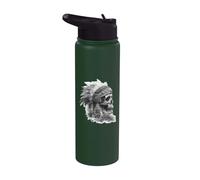 Feathered Aztec Skull Maya Mexican Mayan Indigenous Azteca Stainless Steel Insulated Water Bottle