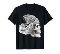 Feathered Aztec Skull Maya Mexican Mayan Indigenous Azteca T-Shirt