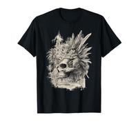 Feathered Aztec Skull Maya Mexican Mayan Indigenous Azteca T-Shirt