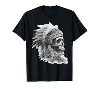 Feathered Aztec Skull Maya Mexican Mayan Indigenous Azteca Value Graphic T-Shirt