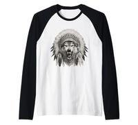 Feathered Aztec Wolf Maya Mexican Mayan Indigenous Azteca Raglan Baseball Tee