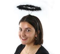 Feathered Black Angel Halo Headband Accessory I Love Fancy Dress Black 12 Pack
