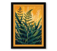 Feathered Ferns Botanical Framed Wall Art Print A2 (59.4×42cm) Black, Wall Decor for Living Room, Bedroom, Office & Home, Ready to Hang, Art Gift