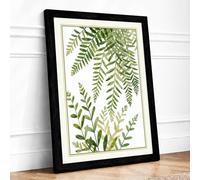Feathered Ferns Botanical Framed Wall Art Print A3 (42×29.7cm) Black, Wall Decor for Living Room, Bedroom, Office & Home, Ready to Hang, Art Gift