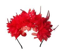 Feathered Flower Headband For Women And Girl Aesthetic Carnivals Hairband Evening Party Fascinator Hairhoop For Hairstyle Party Hair Accessory
