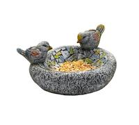 Feathered Friend Basin, Durable Polymer Dish, Charming Avian Bowl, Open Air Birds, Pet Bird Station, Yard Patio Ornament, Tropical Bird Water Tray for Home Outdoor Garden