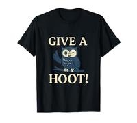 Feathered Giggles Give a Hoot! Owl Cartoon Design T-Shirt