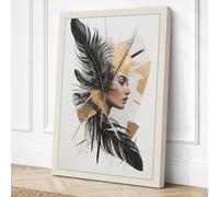 Feathered Grace Canvas Wall Art Print 24x16 Inch