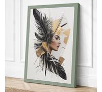 Feathered Grace Canvas Wall Art Print 24x16 Inch