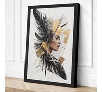 Feathered Grace Canvas Wall Art Print 36x24 Inch