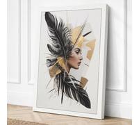 Feathered Grace Modern Canvas Wall Art Print 24x16 Inch (61 x 41 cm)