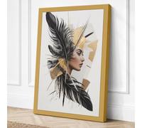 Feathered Grace Modern Canvas Wall Art Print 30x20 Inch (76 x 51 cm)