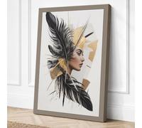 Feathered Grace Modern Canvas Wall Art Print 30x20 Inch (76 x 51 cm)