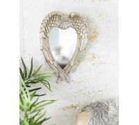 Feathered Heart Mirror Wall Decoration for Livingroom Small Mirror Marco Paul White One Size