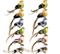 Feathered Miniature Birds - Foam Imitation Figures, Small Decoys, Event Styling Accessories, Decorative Bird Set with Detailed Soft Plumage Appearance, Created for the P