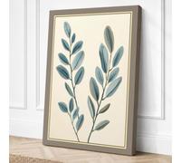 Feathered Plant Study Canvas Wall Art Print 24x16 Inch