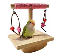 Feathered Resting, Hardwood Ladder Stimulus, 5.51x3.94 Inches Compact Frame Grip Activity Pro, Silicone Nesting Station Device, Design Motif Ornament Set, Intended Environment for Leisure Pack