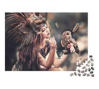 Feathered Shaman Woman 1000 Piece S Classic Jigsaw Puzzle for Adults Kids Hard Challenging Game Decompression Wall Decoration 70x50cm/1000pcs
