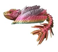 Feathered Wyvern Dragon,3D Printed Dragon, Articulated Dragons with Wings, 3D Printed Toys, Desktop Pet - Perfect for Fantasy Enthusiasts (pink)