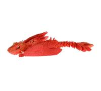 Feathered Wyvern Dragon 3D Printed Dragon Funny Articulated Dragon Decorative 3D Dragon Joint Mobile (Red Gold)