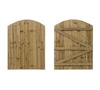 Featheredge Arch top, Wooden Garden and Side Gates (v3)(H-900, W-1400, Natural (Light Green) Finish)