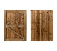Featheredge Wooden Garden and Side Gates, Fully Framed and Capped (v2)(H-1200, W-875, Brown Finish)