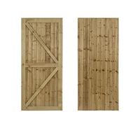 Featheredge Wooden Garden and Side Gates, Fully Framed and Capped (v2)(H-1800, W-675, Natural (Light Green) Finish)