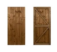 Featheredge Wooden Garden and Side Gates, Fully Framed and Capped (v2)(H-1800, W-950, Brown Finish)