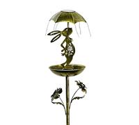 FeatherHaven Outdoor Bird Feeders - Metal Rabbit Shape Solar Powered Bird Feeder Decorative Rabbit Garden Ornament | Parrots Sparrots Parakeets Parakeets Parakeets Conures