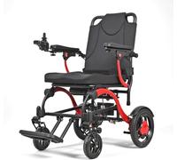 Featherlight 16kg Lightweight Electric Wheelchair Folding with Brushless Motors Compact Aluminium Powerchair Travel by Free To Be Mobility Equipment (Red)