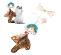 Featherr Cat Toy - Hangable Teaser Retractable Featherr Toy, Soft Cotton Design Doorway Bouncy Swing Toys, Hold Active Motion Fun | Hanging Cat Teaser Play Accessory for Indoor Kittens Living Spaces