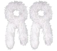 Feathers Boas Turkey Feathers 2pcs 6Ft 45g for DIY Crafts Wedding Party Halloween Costume,Christmas,Concert Feathers boa, White, Large