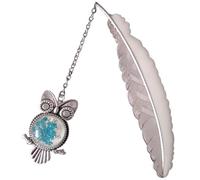 Feathers Bookmark 1 Set Glow in Dark Feathered Metal Bookmark Vintage Bookmarks with Owl Unique Art Small Gifts for Women, Men, Readers and Teacher