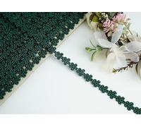 Feathers Creation 10 MM Wide 3 Yard Beautiful Daisy Flower Lace, Ribbon Trim Colours Sewing,Embellishment Sewing,Doll Dress Dressmaking, Costume Design Home décor,DIY Craft (Ever Green)