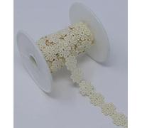 Feathers Creation 15MM Wide 2 Yards Beautiful Daisy Flower Lace, Ribbon Trim Colours Sewing, Embellish (Cream)