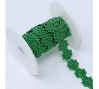 Feathers Creation 15MM Wide 2 Yards Beautiful Daisy Flower Lace, Ribbon Trim Colours Sewing, Embellish (Green)