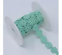 Feathers Creation 15MM Wide 2 Yards Beautiful Daisy Flower Lace, Ribbon Trim Colours Sewing, Embellish (Aqua Green)