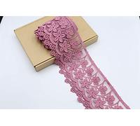 Feathers Creation 3 D 1 Yard White Two Layers Chiffon and Cotton Lace Trim for Wedding and Embellishment (Marry-Window)