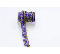 Feathers Creation 3 Meters 1.5 cm Colour with Gota Lace Craft Trim Single line Edge Embellishment sewon (RoyalBlue)