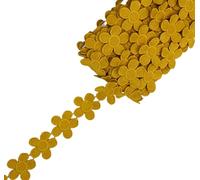 Feathers Creation 35 MM Wide 2 Yards Beautiful Daisy Edging Flower Lace, Ribbon Trim Colours Sewing, Embellishment (Mustard)