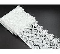 Feathers Creation 9Cm Wide 1 Yard Beautiful Daisy Lace Trim Colour Guipure Ideal Embellishing Sewing (Bright White)