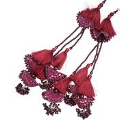 Feathers Creation Ltd Sew on Tassels garland for Curtain Edge Blouse Latkan Wedding Dress Tassel Sold per Pair 14 Inch Long (Maroon)