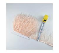 Feathers Fringe Trims 1/5/10Meters Ostrich Feather Skirt Fringe Trims 10-15CM Ostrich Feather Ribbon Feathers for Crafts Wedding Feathers Decoration(27 Champagne,1 Meters)