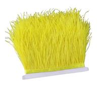 Feathers Fringe Trims 10Meter Fluffy Feather Trim Fringe 3-4inch Feather Ribbon Wedding Party Clothing Sewing Decorative Plumes(Yellow)