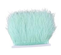 Feathers Fringe Trims 10Meter Fluffy Feather Trim Fringe 3-4inch Feather Ribbon Wedding Party Clothing Sewing Decorative Plumes(Mint Green)