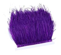 Feathers Fringe Trims 10Meter Fluffy Feather Trim Fringe 3-4inch Feather Ribbon Wedding Party Clothing Sewing Decorative Plumes(Purple)