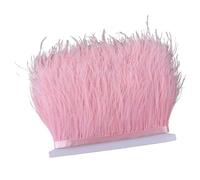 Feathers Fringe Trims 10Meter Fluffy Feather Trim Fringe 3-4inch Feather Ribbon Wedding Party Clothing Sewing Decorative Plumes(Pink 2)