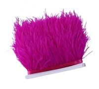 Feathers Fringe Trims 10Meter Fluffy Feather Trim Fringe 3-4inch Feather Ribbon Wedding Party Clothing Sewing Decorative Plumes(Rose)